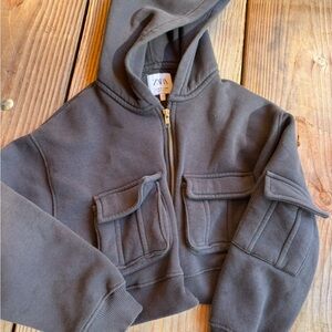 Zara Kids Dark Gray Hooded Jacket